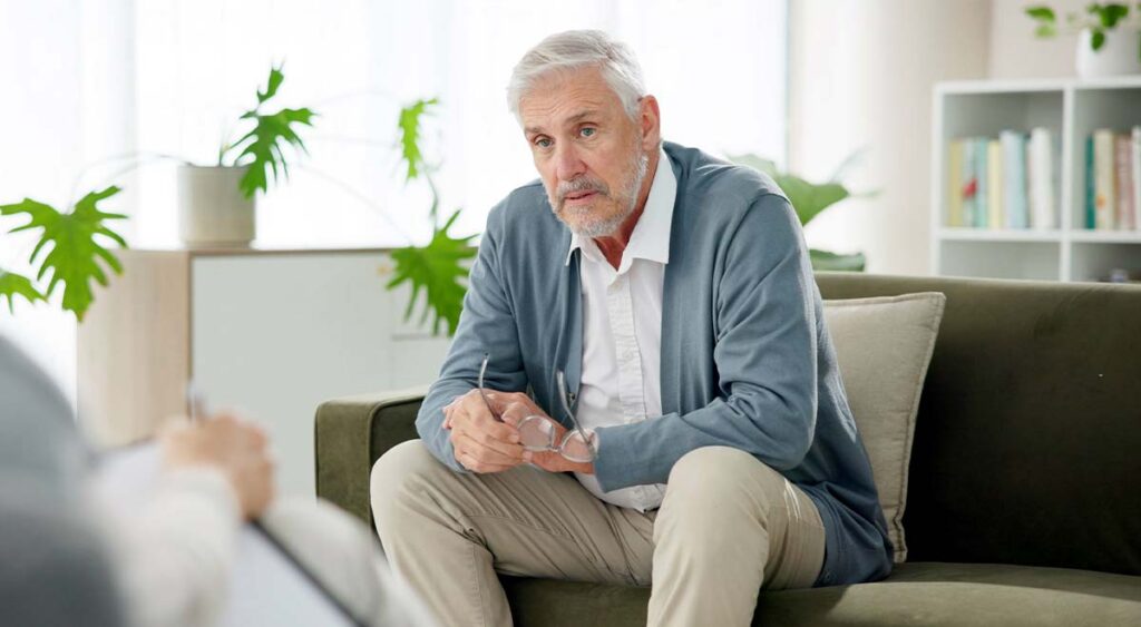 This image reflects the importance of open, honest communication—a vital step in helping veterans express their struggles and receive the support they need.